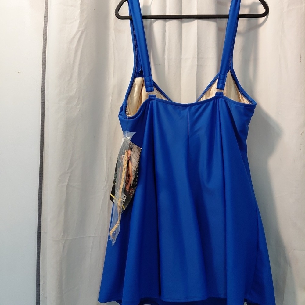 Vintage Carol Wior Swimsuit New One Piece Navy Blue Plus Sz 20 Takes Inches Off - Picture 8 of 16